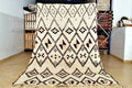 Beni Ourain Handmade Moroccan Rug - Ivory and Black 6x9
