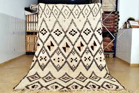 Beni Ourain Handmade Moroccan Rug - Ivory and Black 6x9